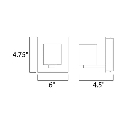 Blocs LED Bath Wall Light - line drawing.