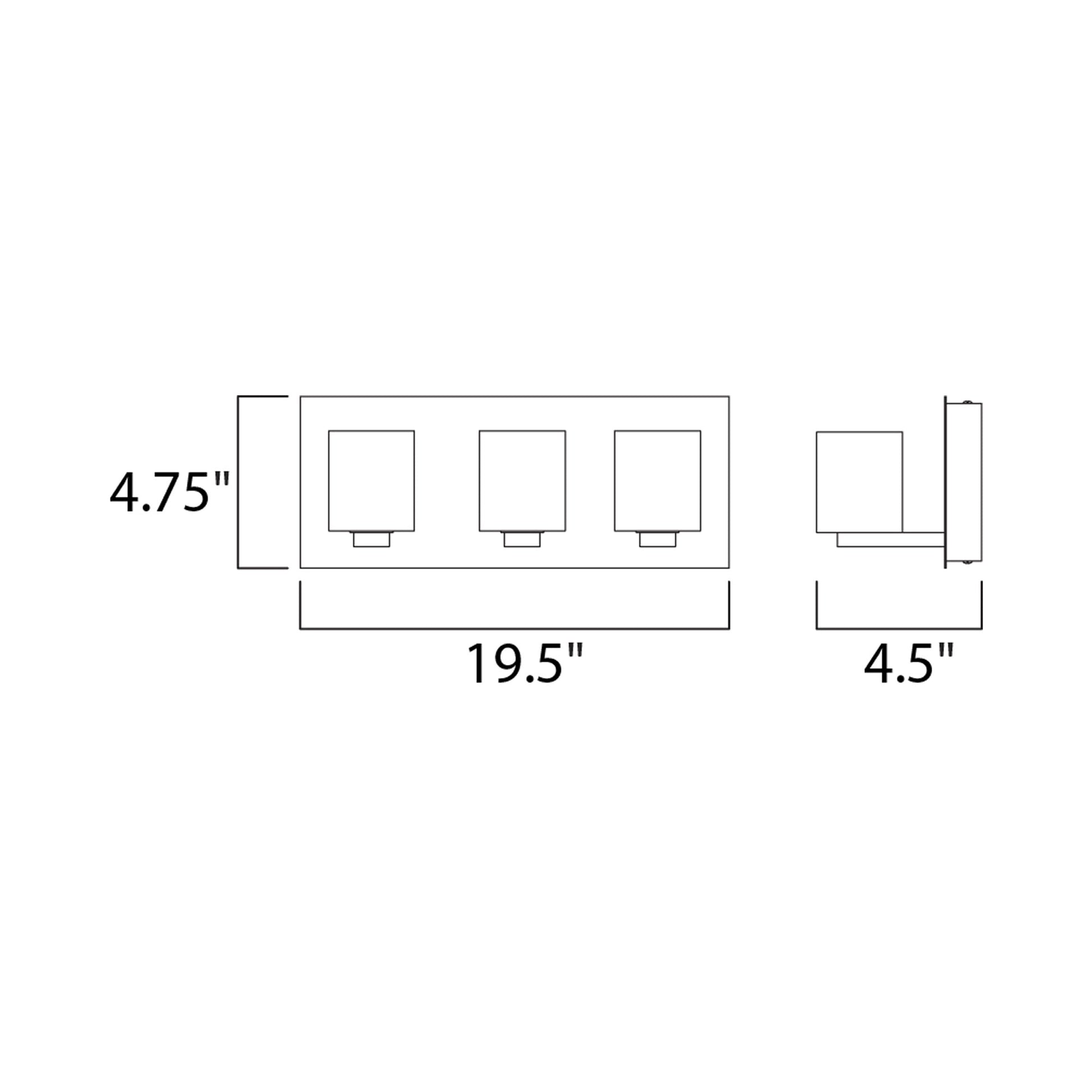 Blocs LED Vanity Wall Light - line drawing.