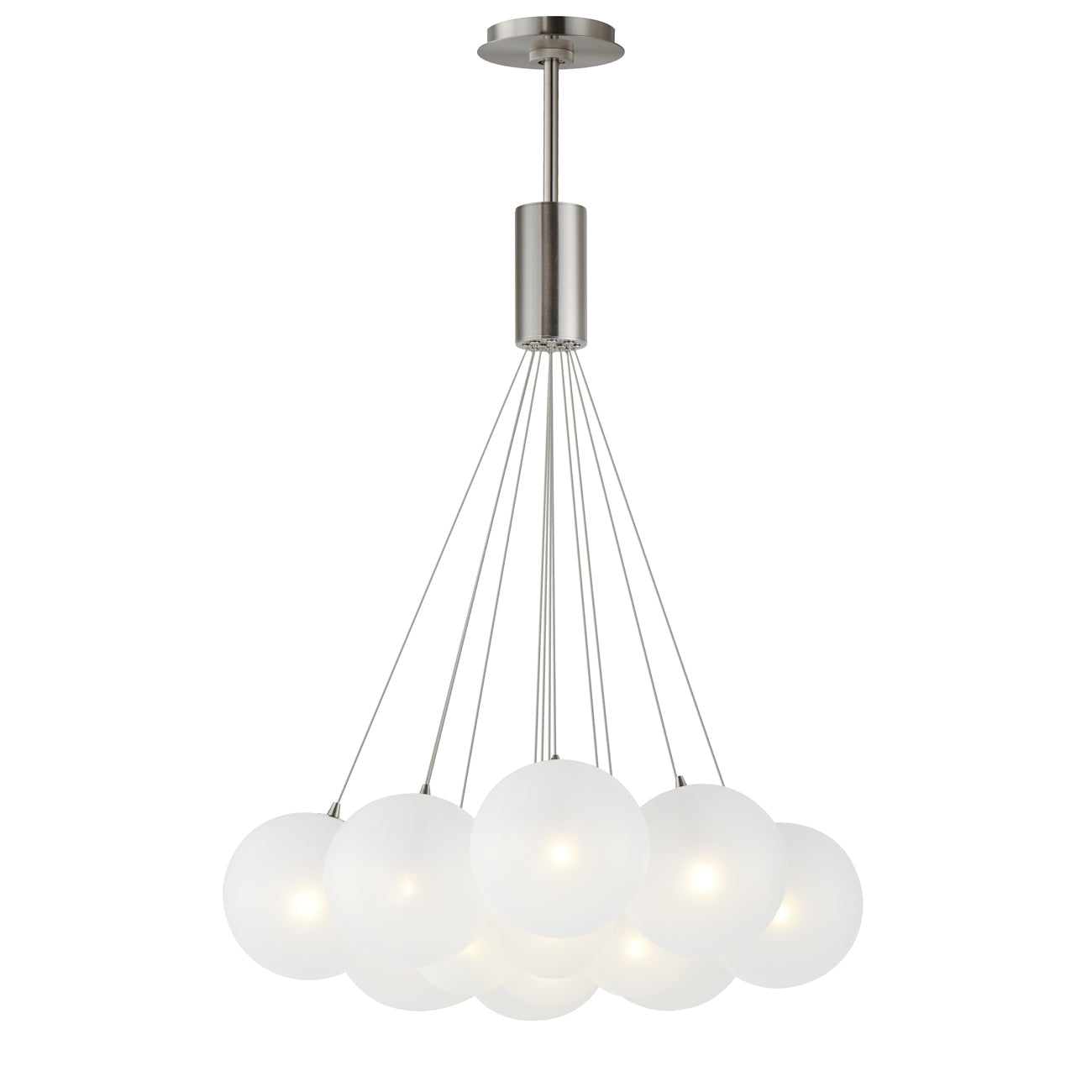 Burst LED Pendant Light in Satin Nickel/White(12-Light).