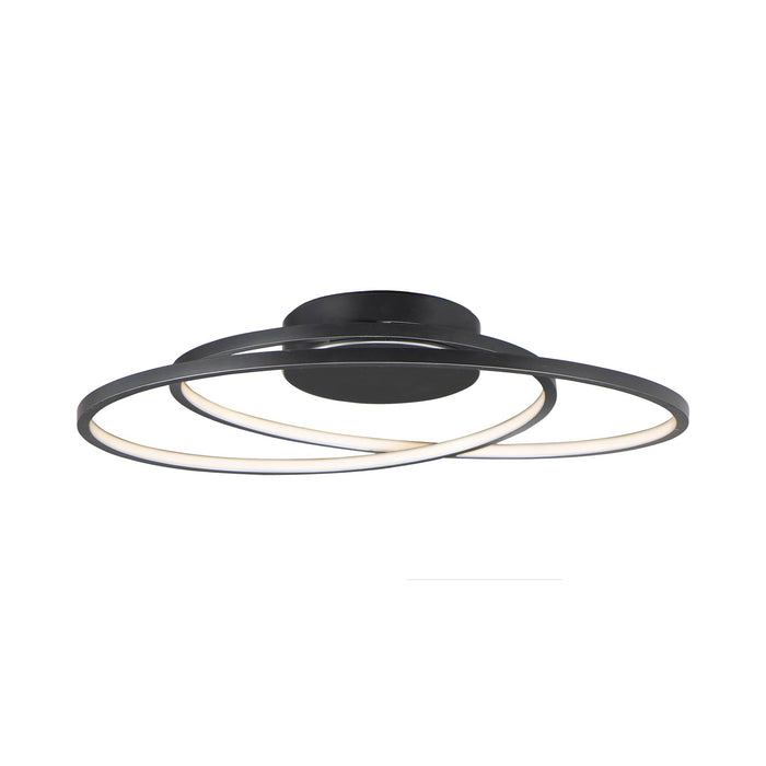 Cycle LED Flush Mount Ceiling Light in Black (24.5-Inch).