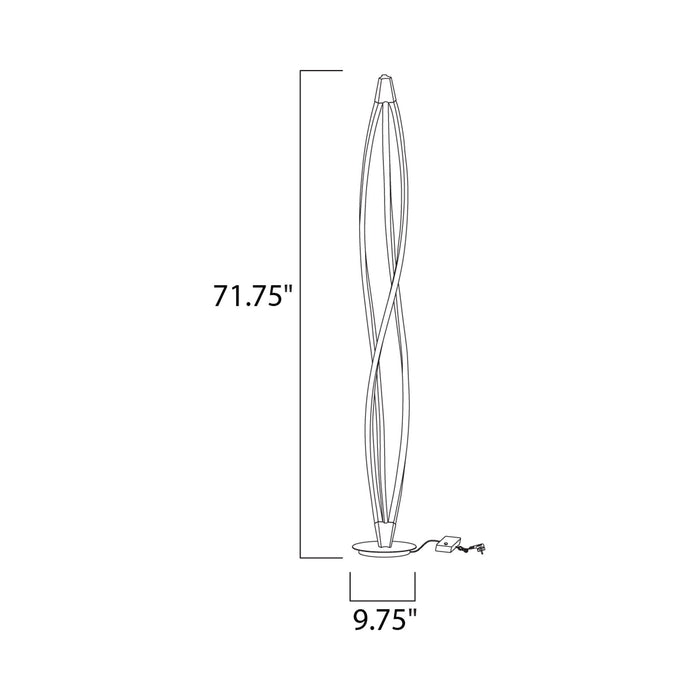 Cyclone LED Floor Lamp - line drawing.