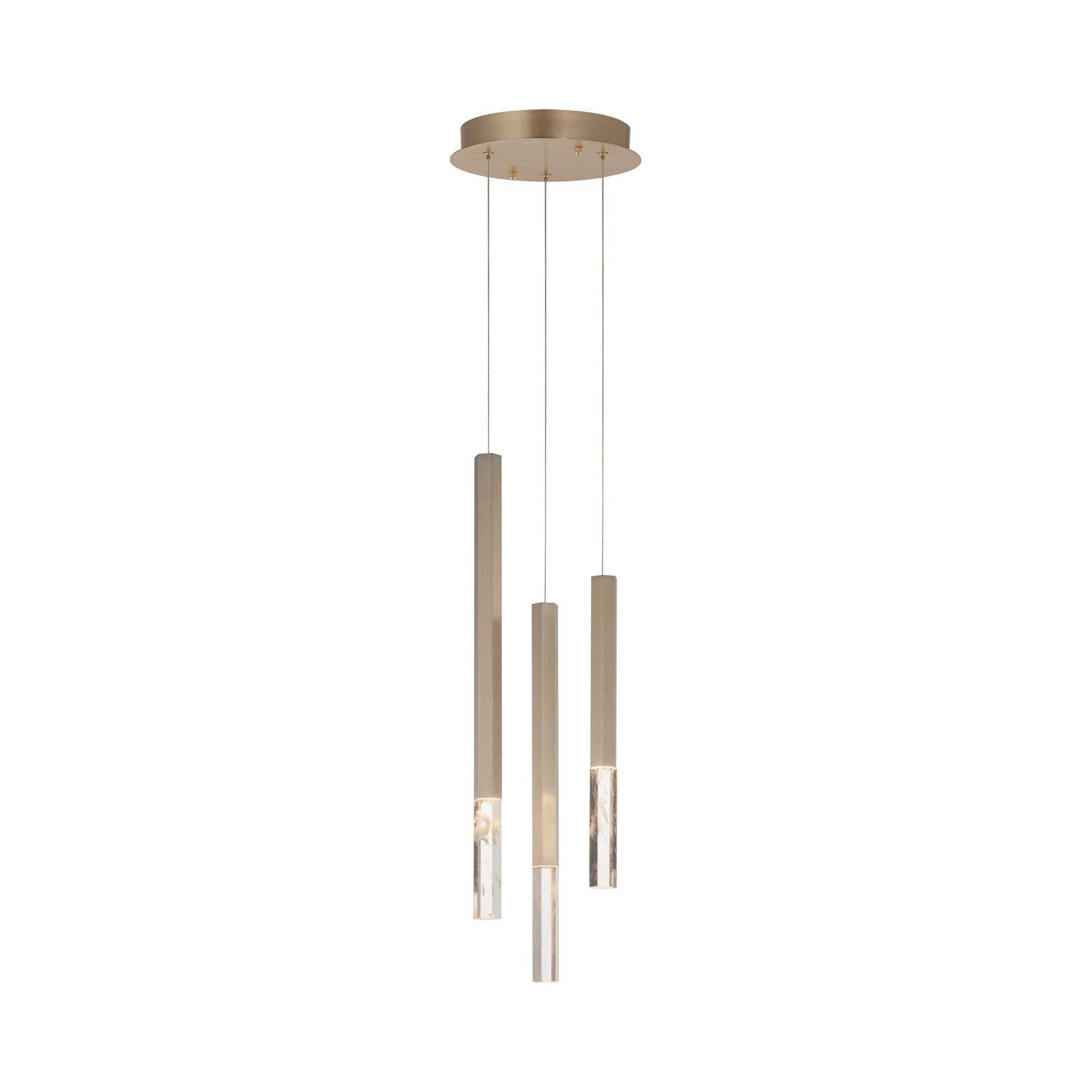 Diaphane LED Multi Light Pendant Light in Gold (3-Light).