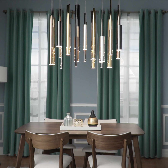 Flute LED Multi Light Pendant Light in dining room.