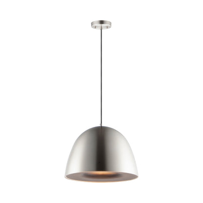 Fungo LED Pendant Light in Small/Satin Nickel/Black.