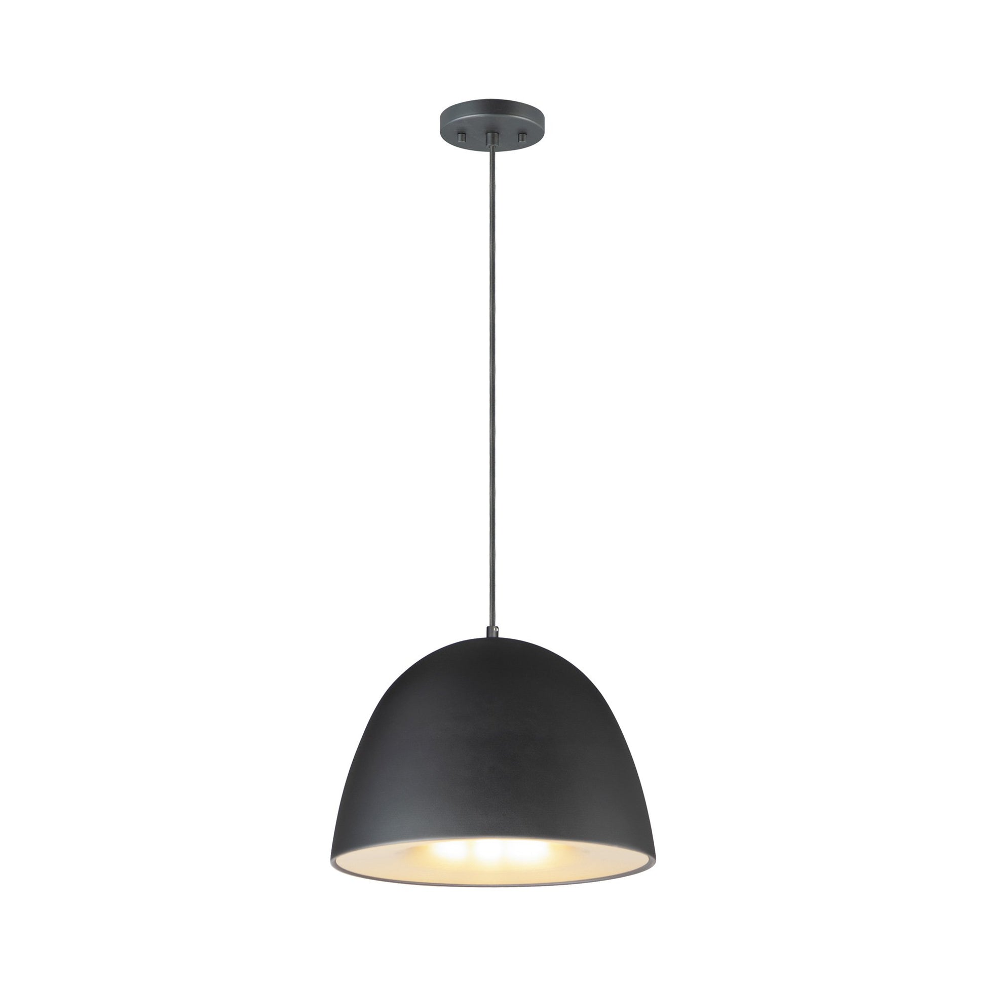 Fungo LED Pendant Light in Black/Satin Brass (Small).
