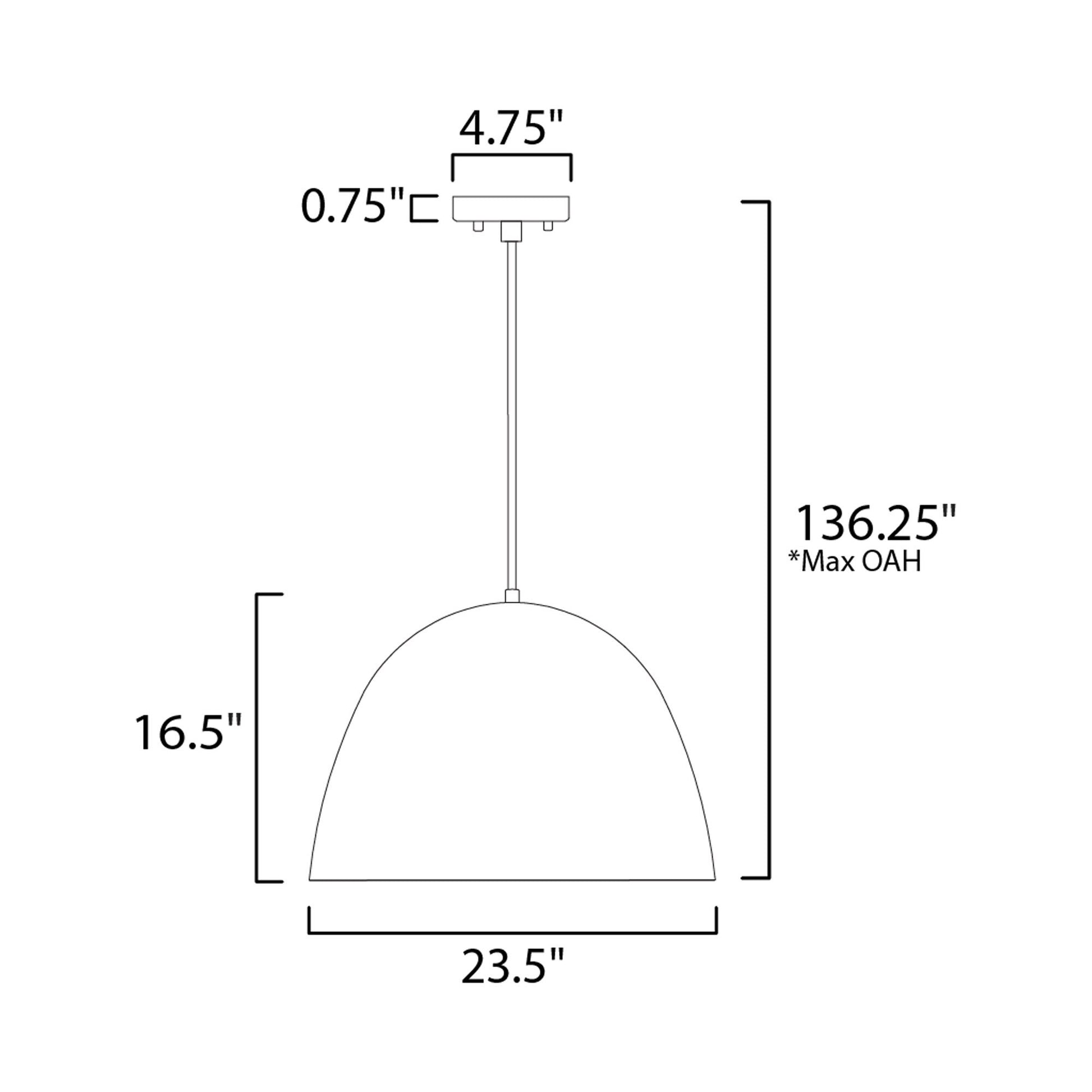 Fungo LED Pendant Light - line drawing.