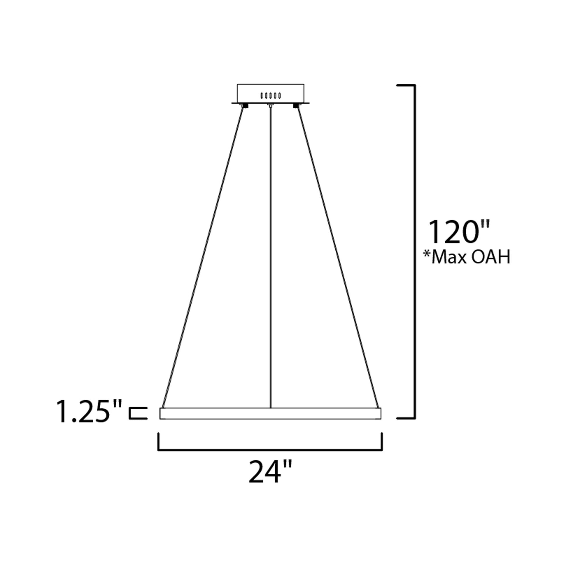 Groove LED Pendant Light - line drawing.