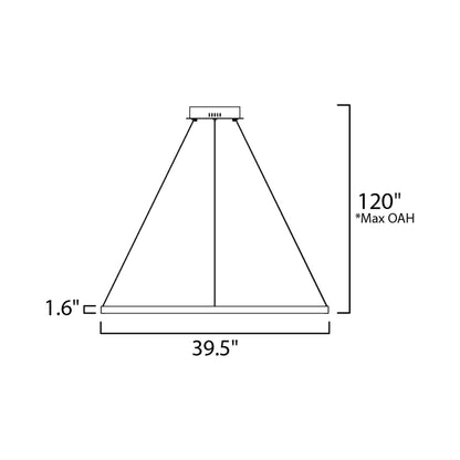 Groove LED Pendant Light - line drawing.