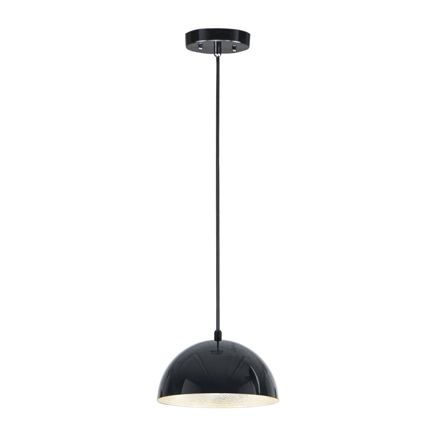 Hemisphere LED Pendant Light in Gloss Black (Small).