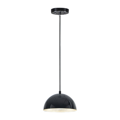 Hemisphere LED Pendant Light in Gloss Black (Small).