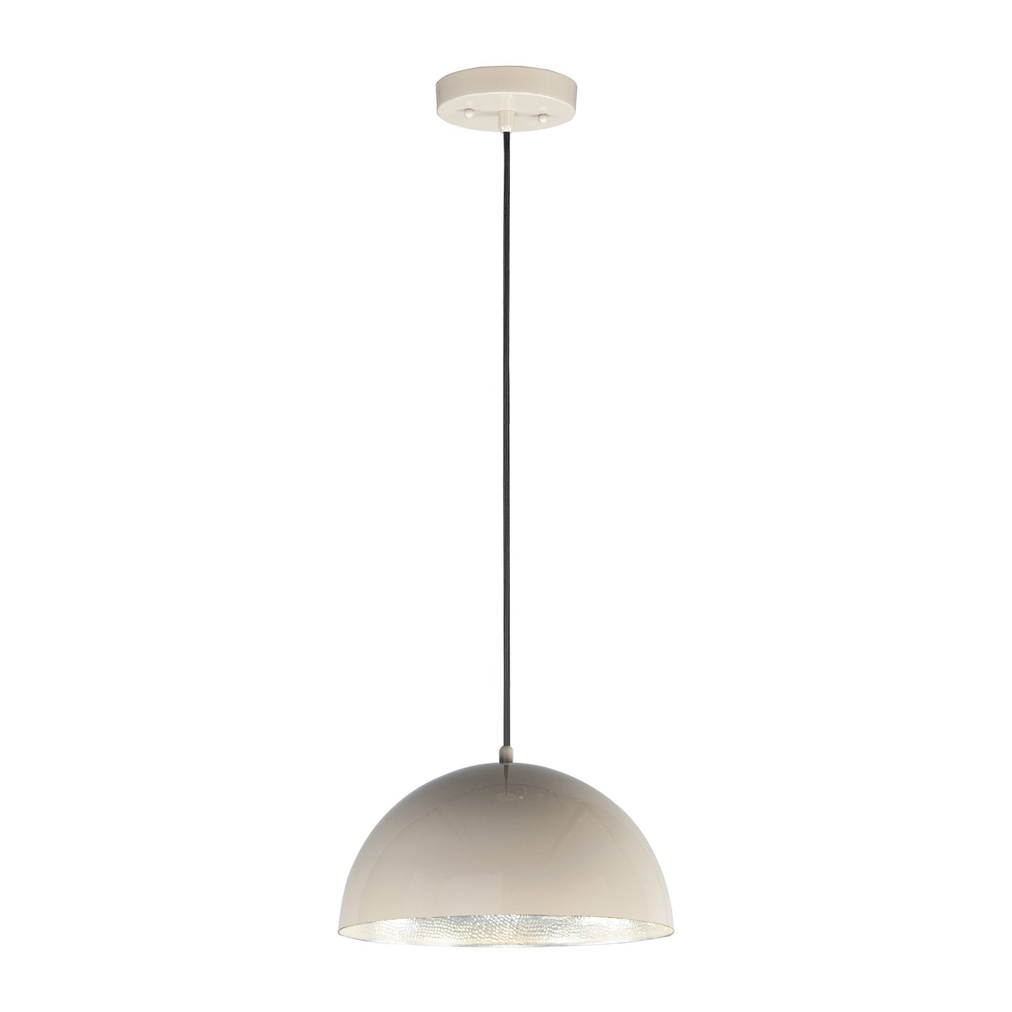 Hemisphere LED Pendant Light in Gloss Taupe (Medium).