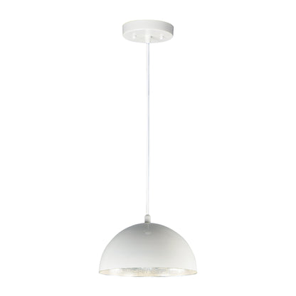 Hemisphere LED Pendant Light in Gloss White (Medium).