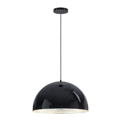 Hemisphere LED Pendant Light in Gloss Black (Large).