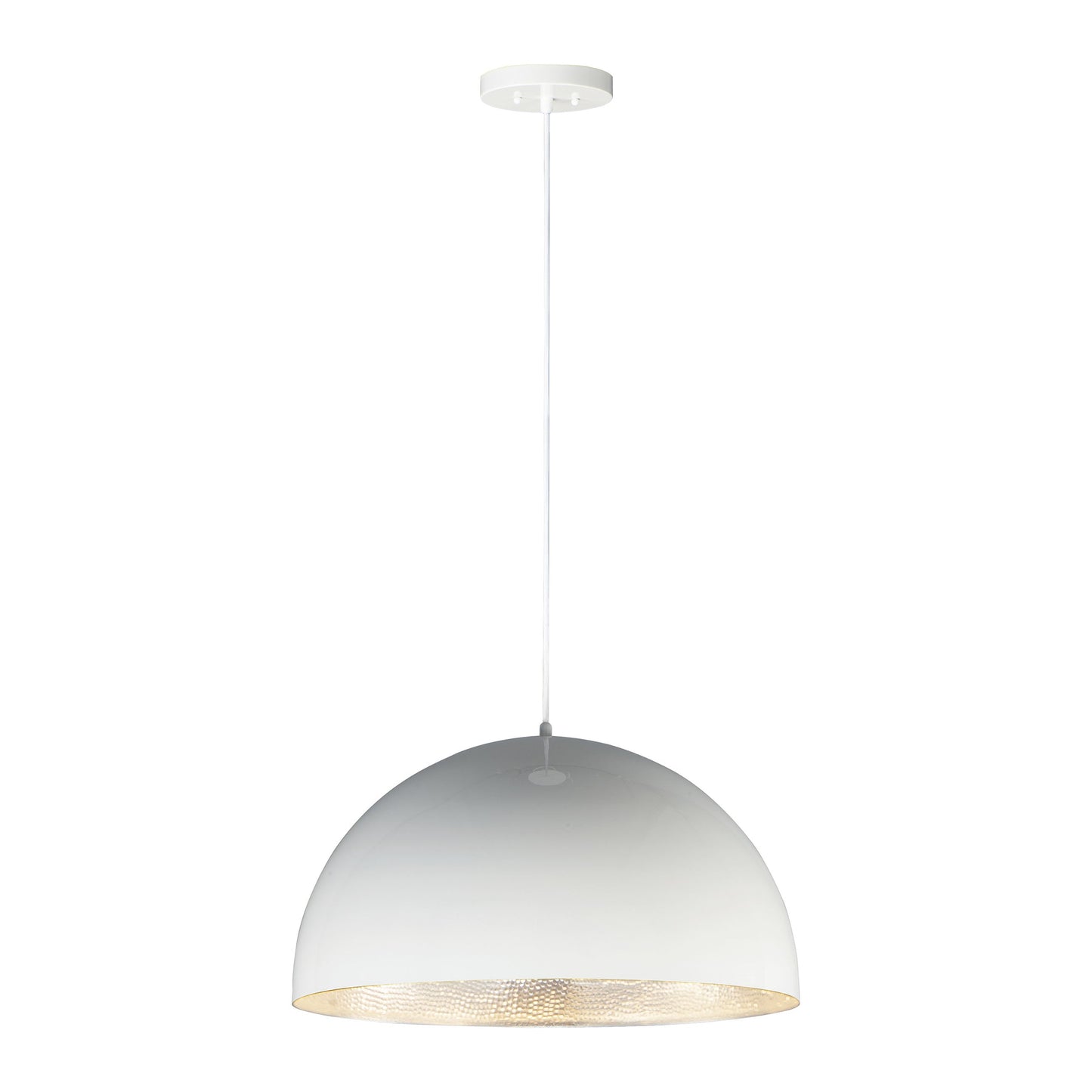 Hemisphere LED Pendant Light in Gloss White (Large).