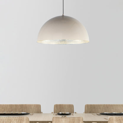 Hemisphere LED Pendant Light in dining room.