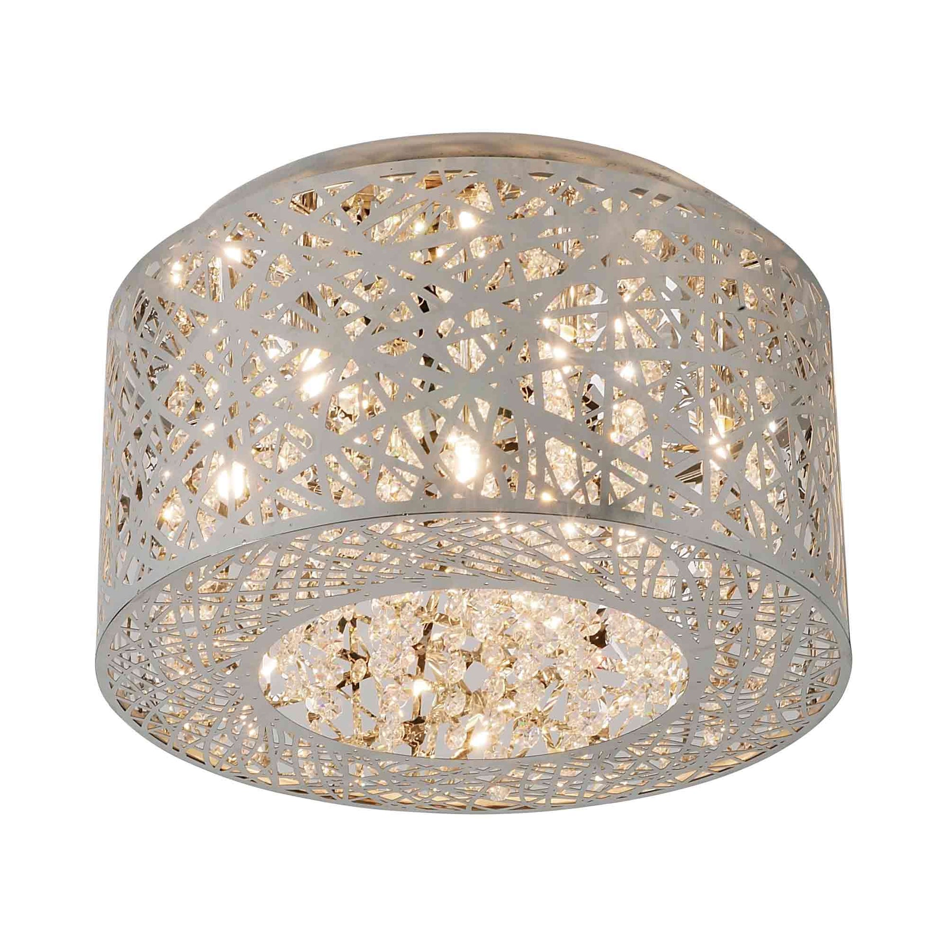 Inca Flush Mount Ceiling Light in Polished Chrome (7-Light).