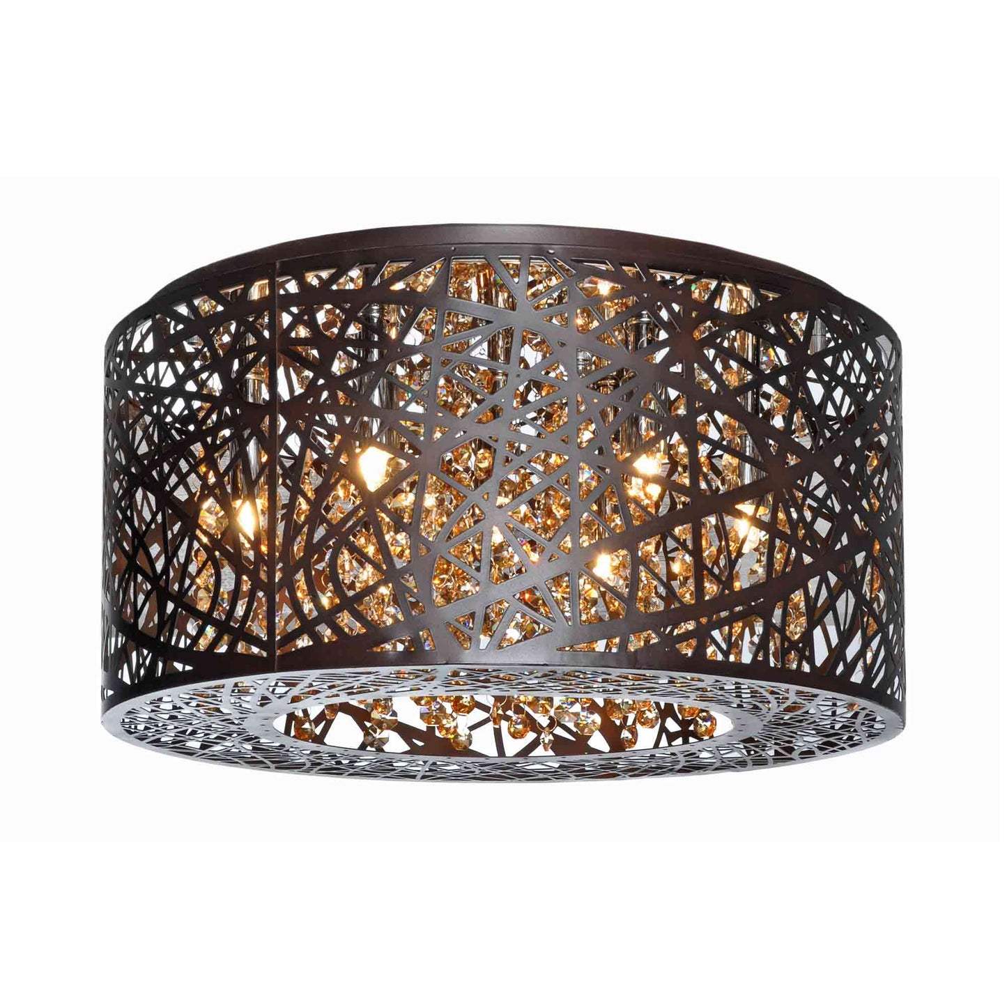 Inca Flush Mount Ceiling Light in Bronze (7-Light).