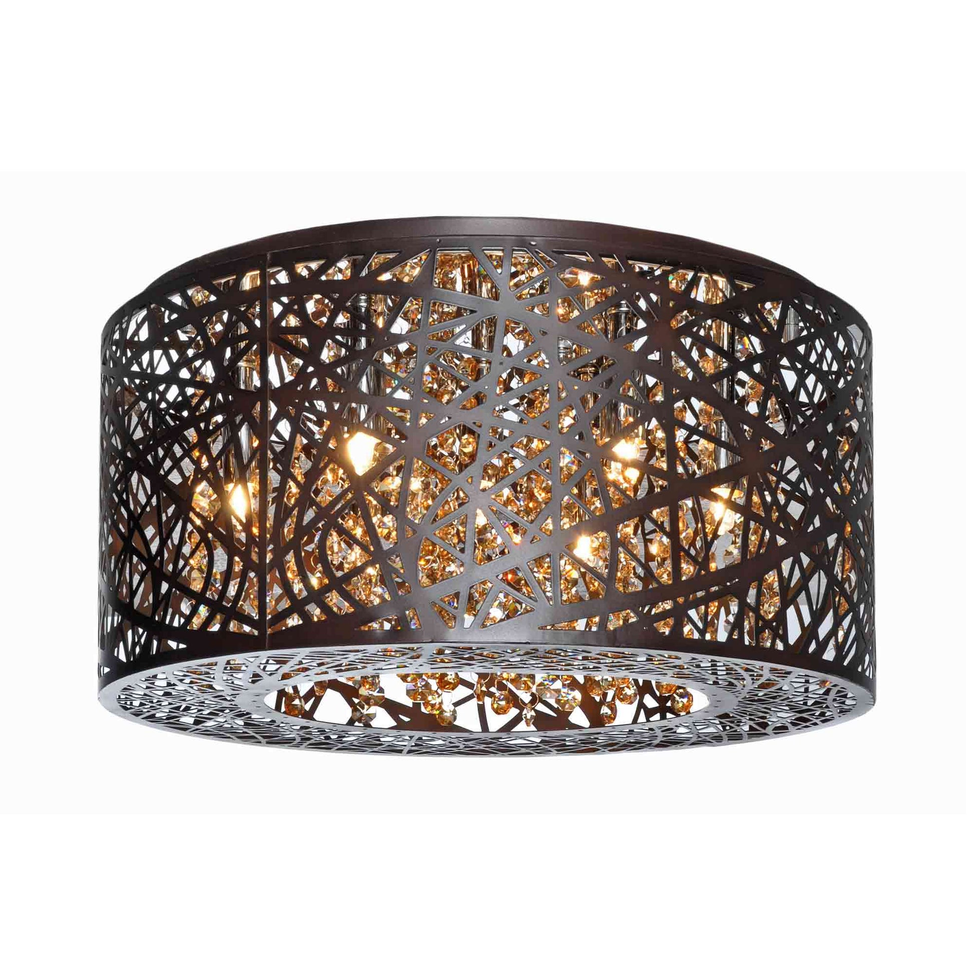 Inca Flush Mount Ceiling Light in Bronze (7-Light).