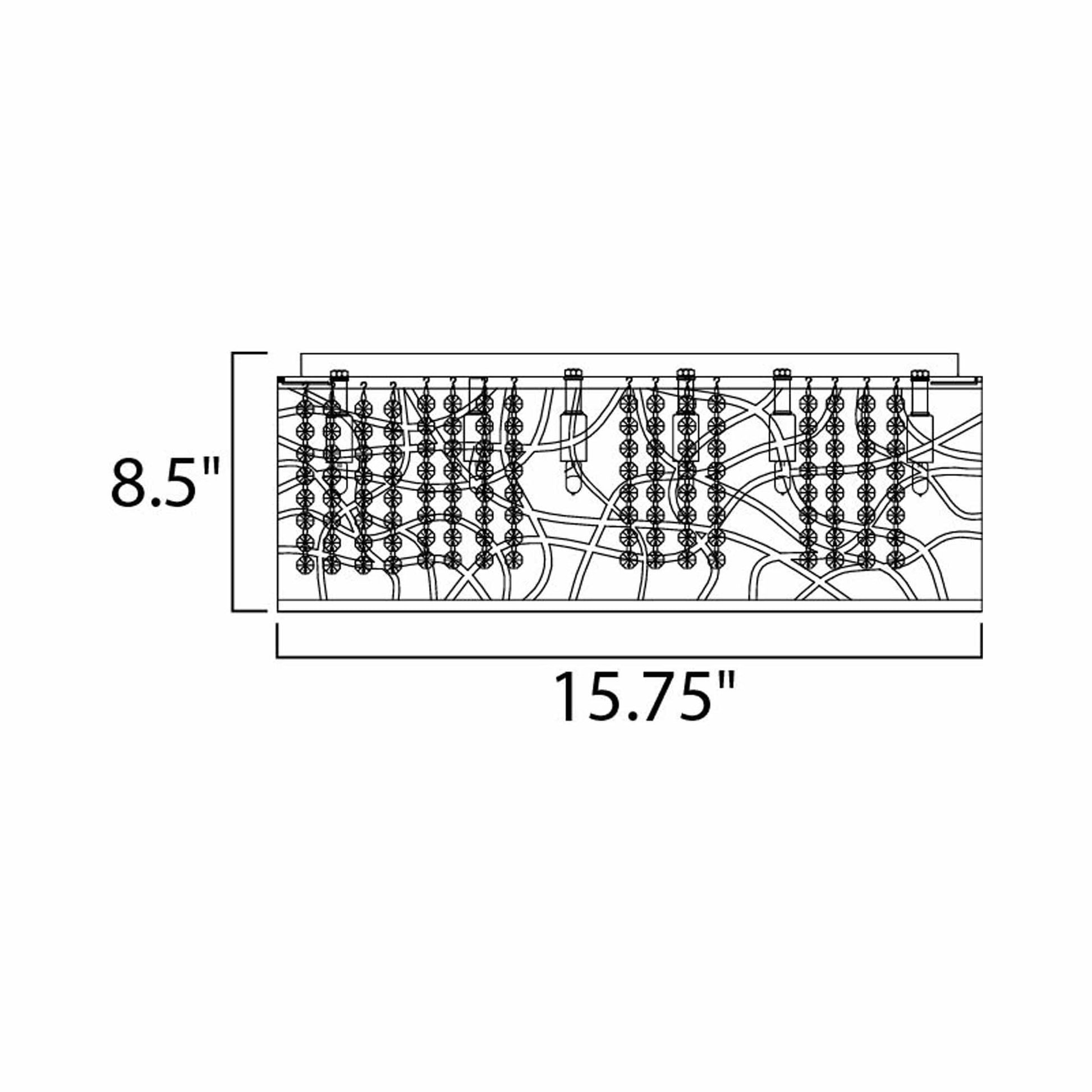 Inca Flush Mount Ceiling Light - line drawing.