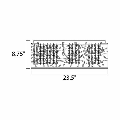 Inca Flush Mount Ceiling Light - line drawing.