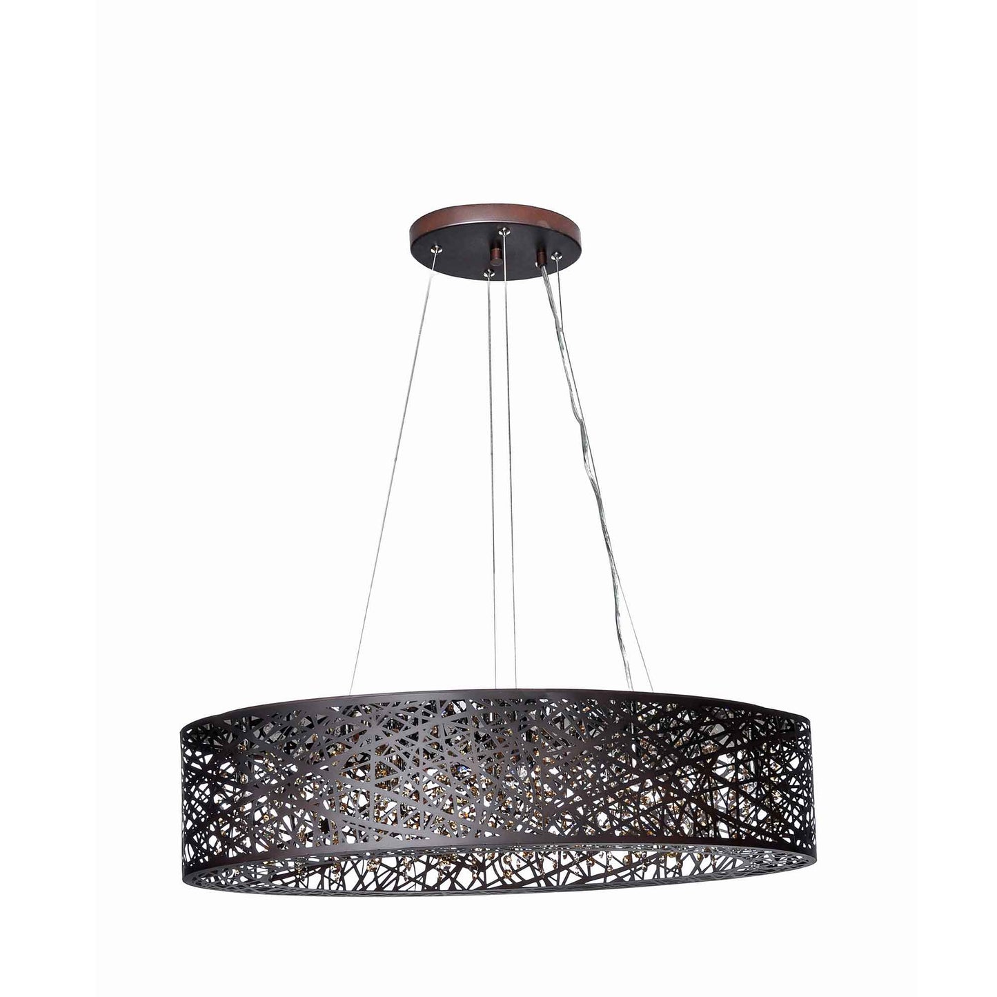 Inca Linear Pendant Light in Bronze.