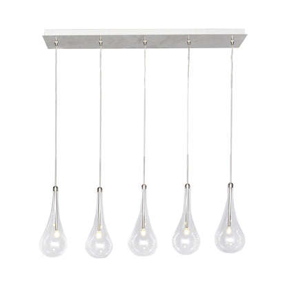 Larmes Linear Pendant Light in LED (5-Light).