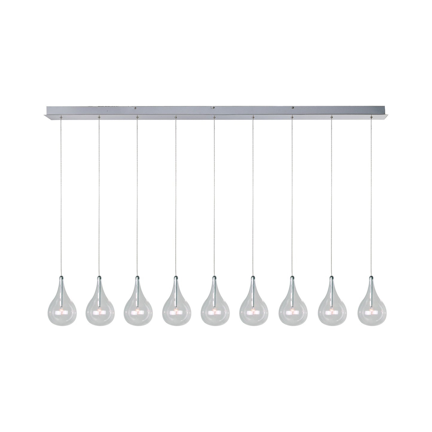 Larmes Linear Pendant Light in Xenon (9-Light).