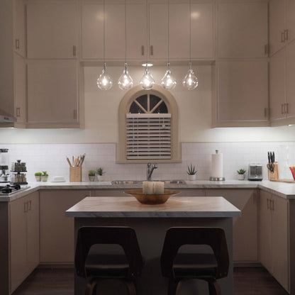 Larmes Linear Pendant Light in kitchen.