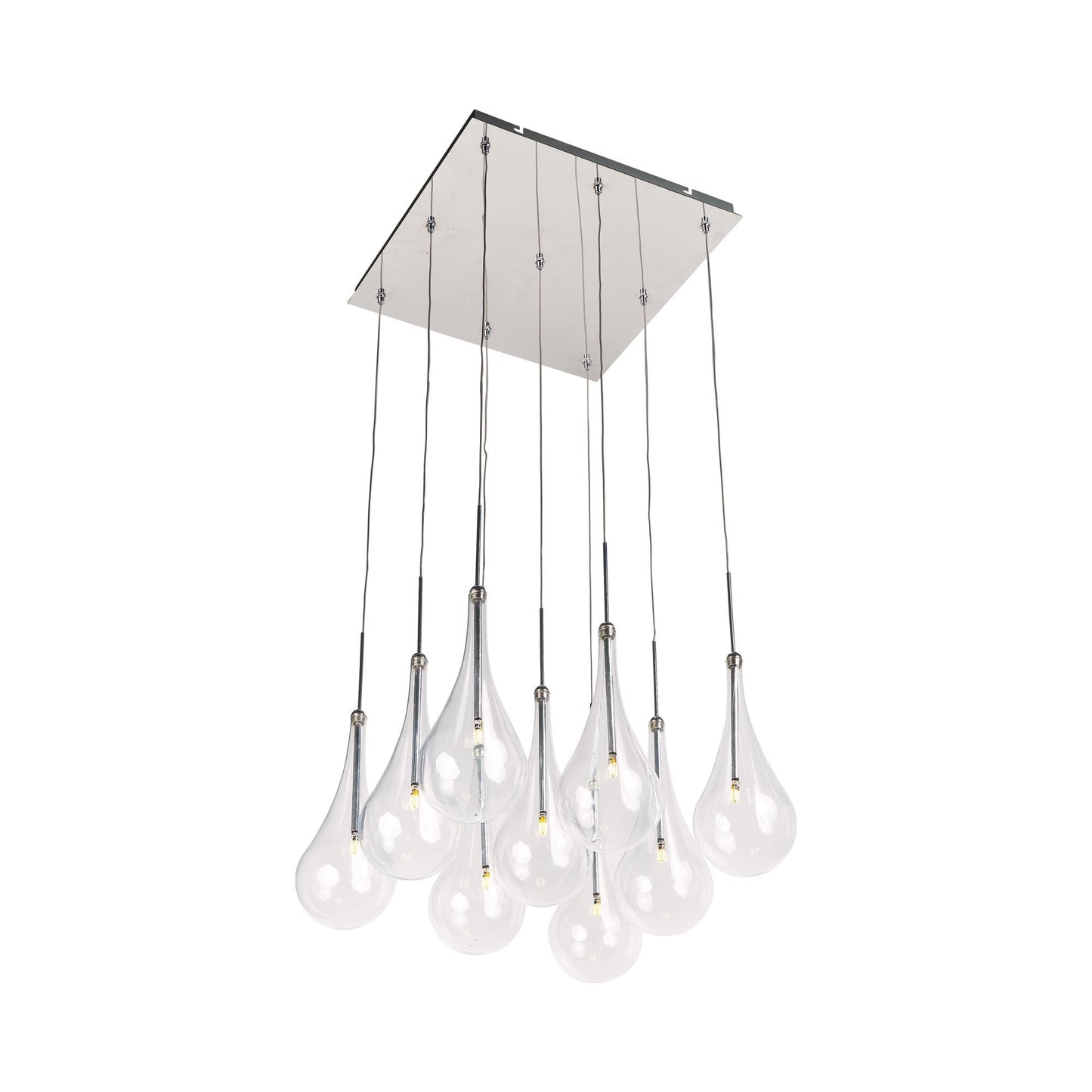 Larmes Square Multi-Light Pendant Light in LED (9-Light).