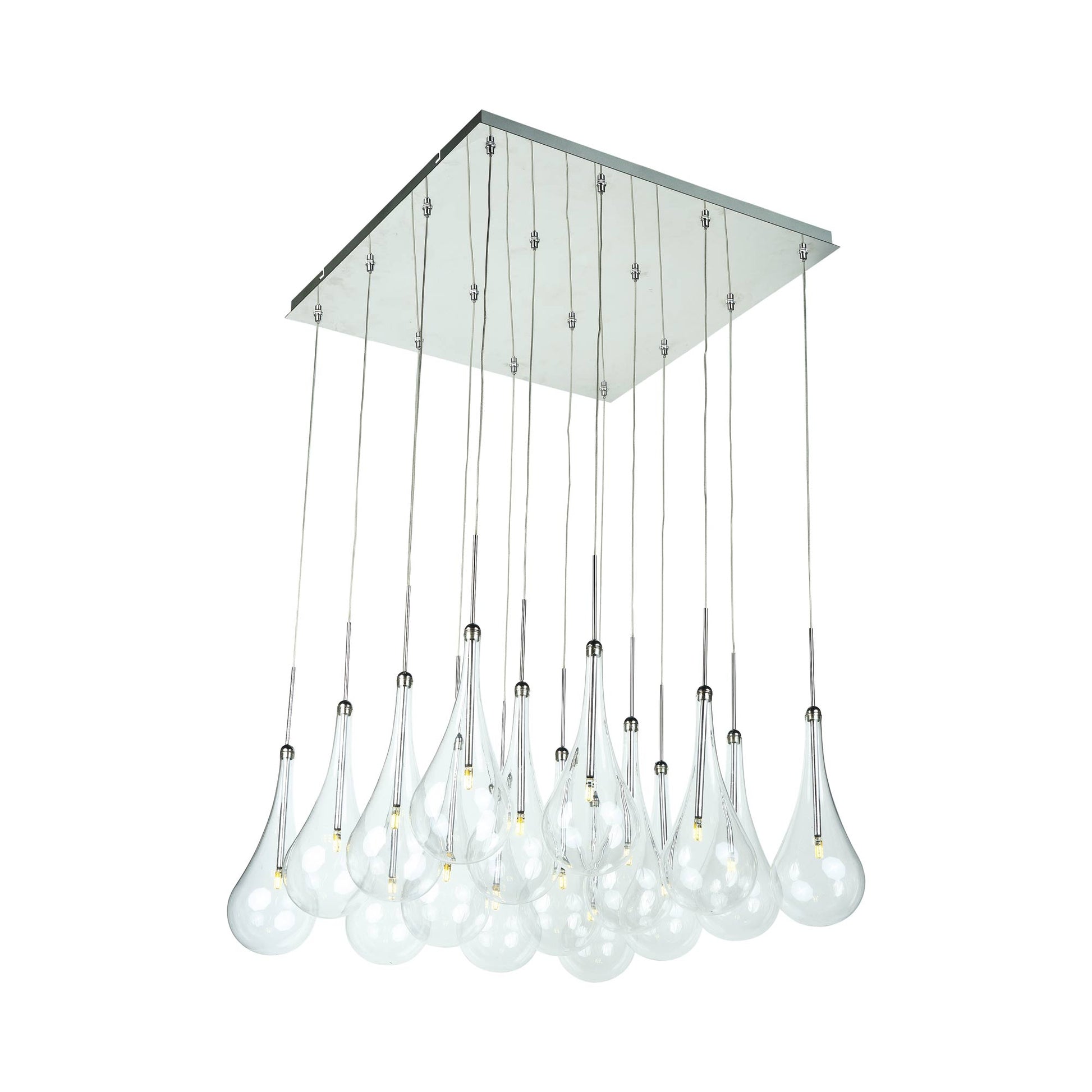 Larmes Square Multi-Light Pendant Light in LED (16-Light).