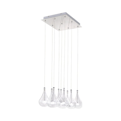 Larmes Square Multi-Light Pendant Light in Xenon (9-Light).