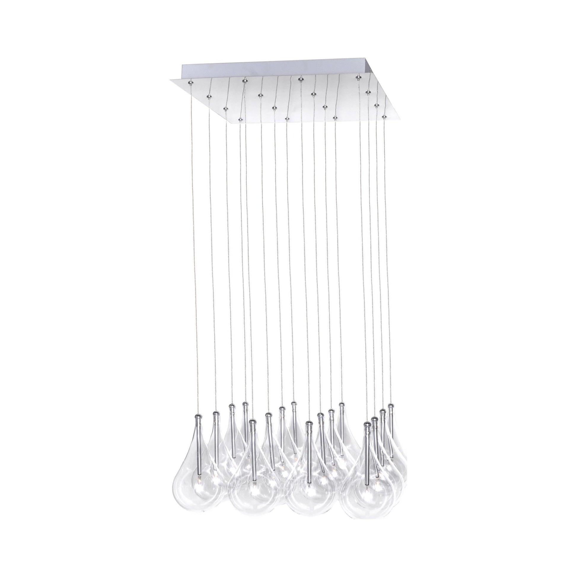 Larmes Square Multi-Light Pendant Light in Xenon (16-Light).