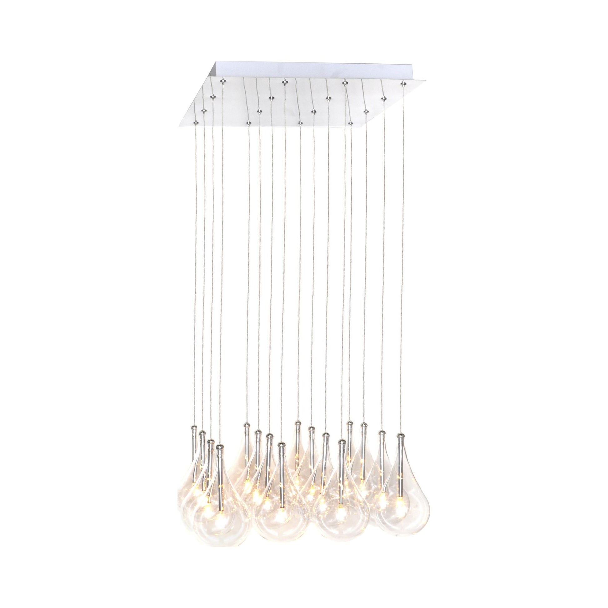 Larmes Square Multi-Light Pendant Light in Detail.