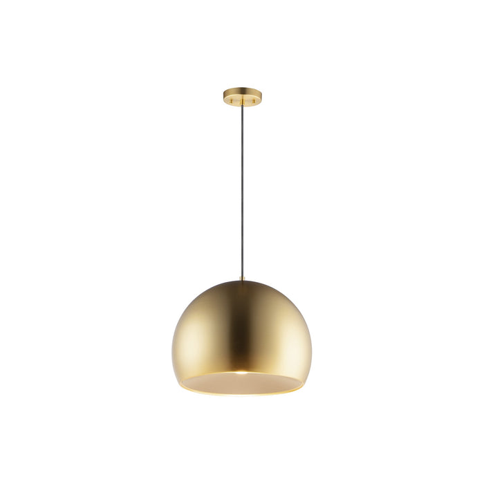 Palla LED Pendant Light in Satin Brass/Coffee (Small).