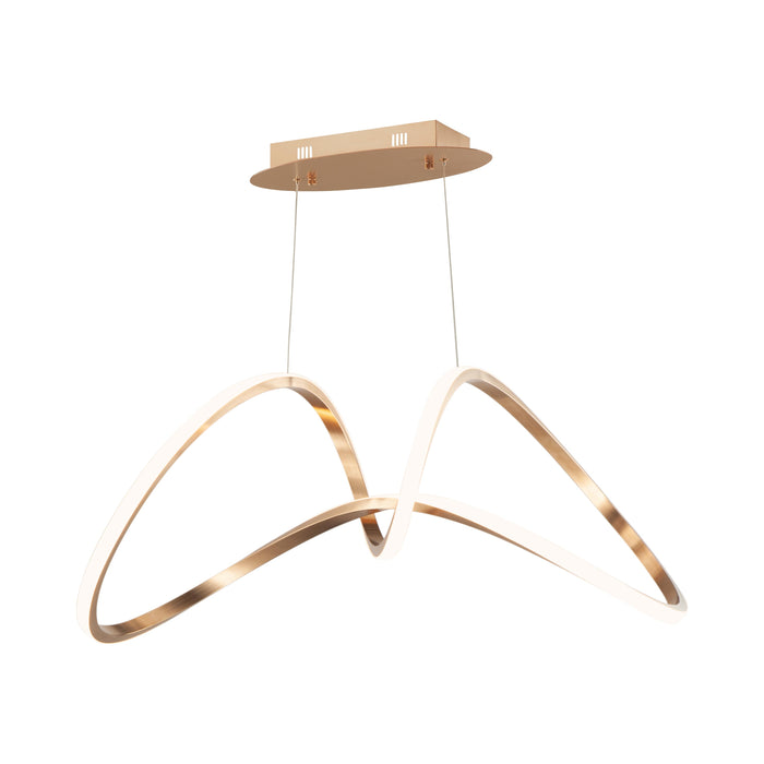 Perpetual LED Pendant Light in Brushed Champagne (37-Inch).