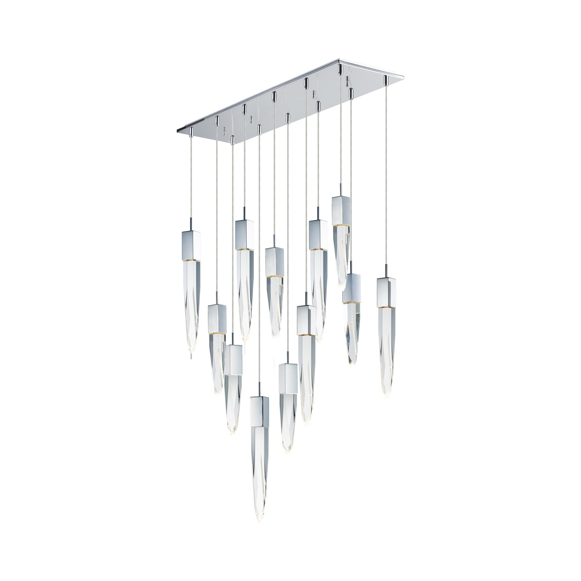 Quartz LED Multi-Light Pendant Light in Black (12-Light).