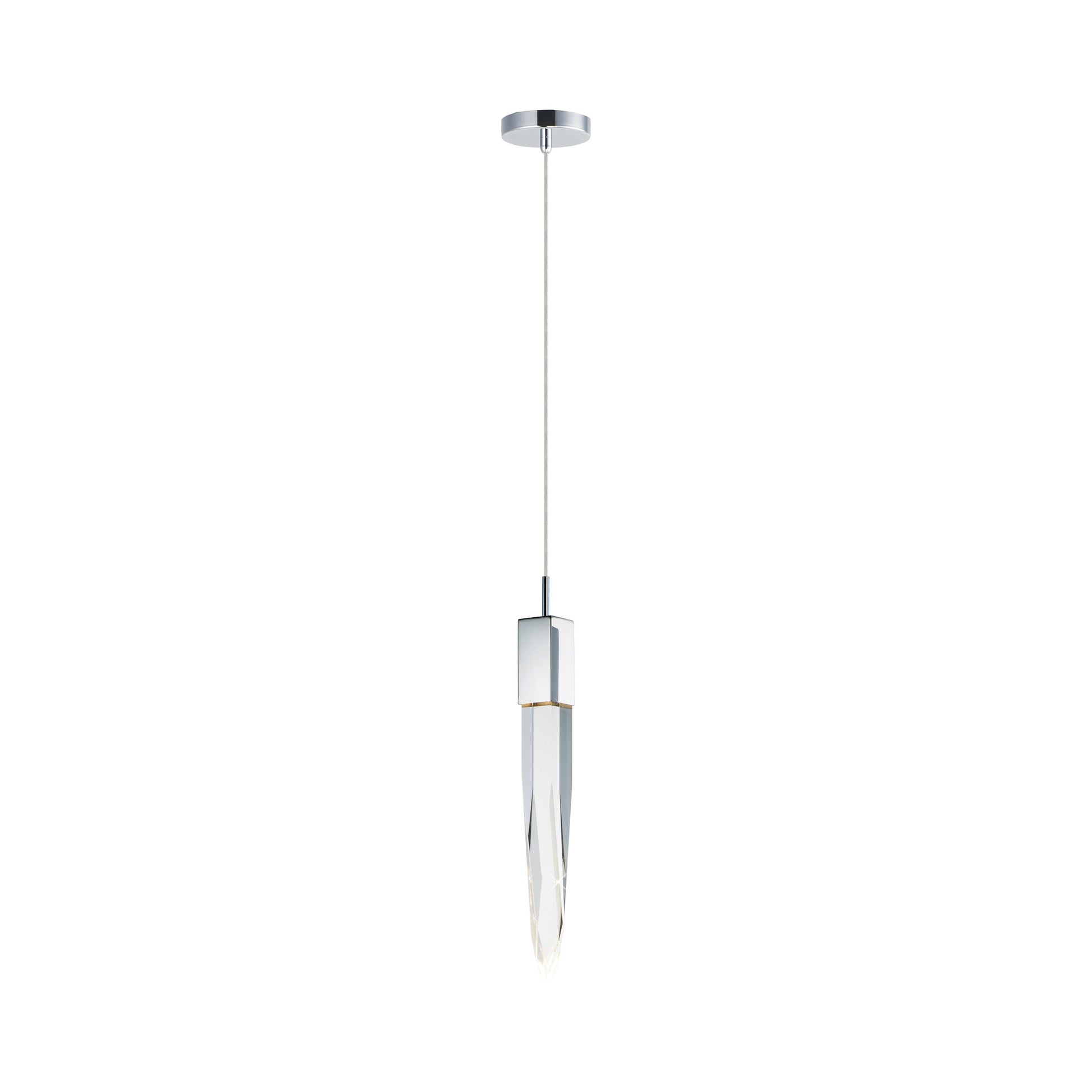 Quartz LED Pendant Light in Polished Chrome.