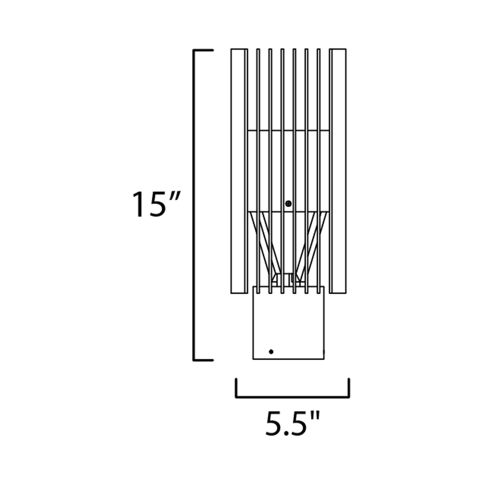 Rampart Outdoor LED Post Light - line drawing.