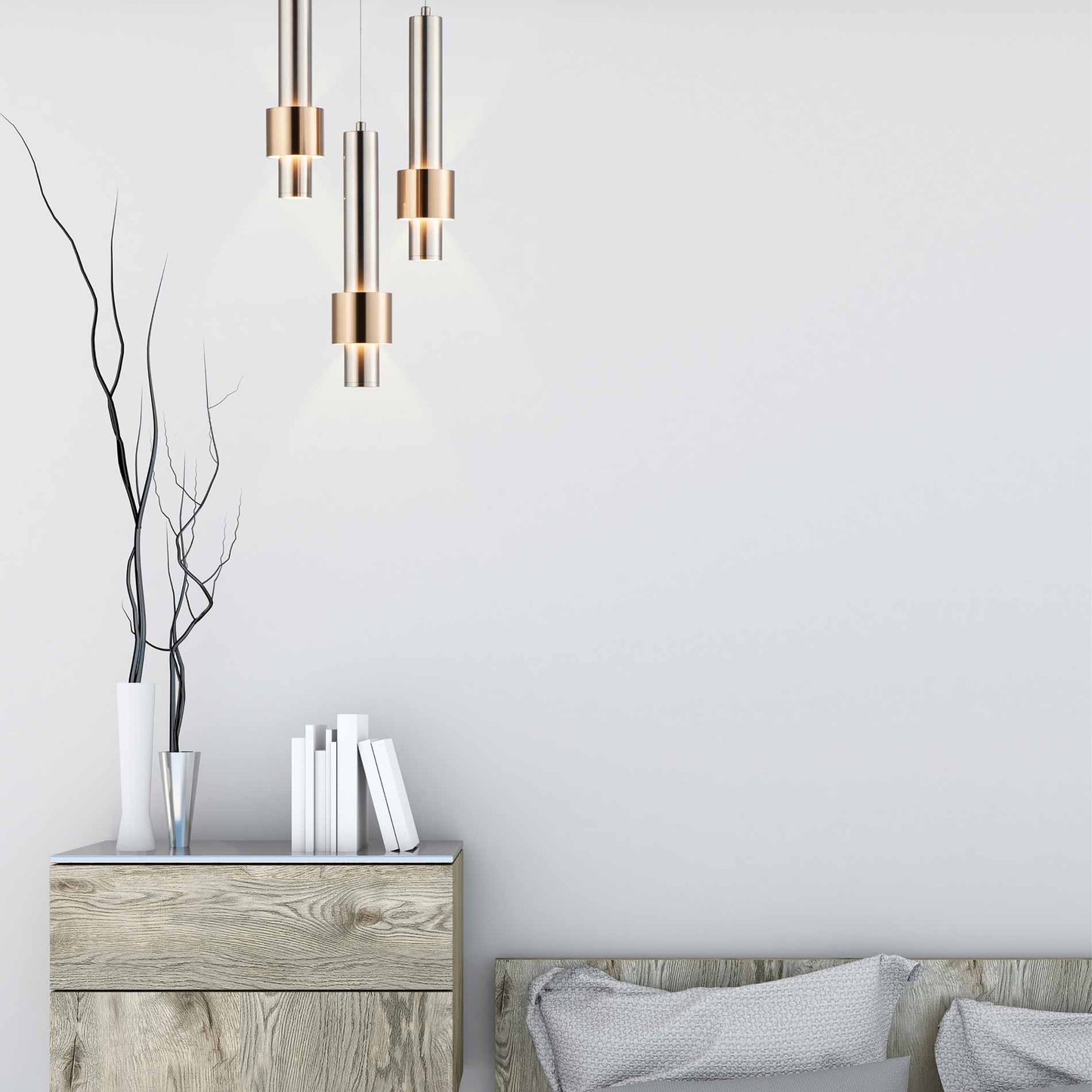 Reveal LED Multi Light Pendant Light in living room.