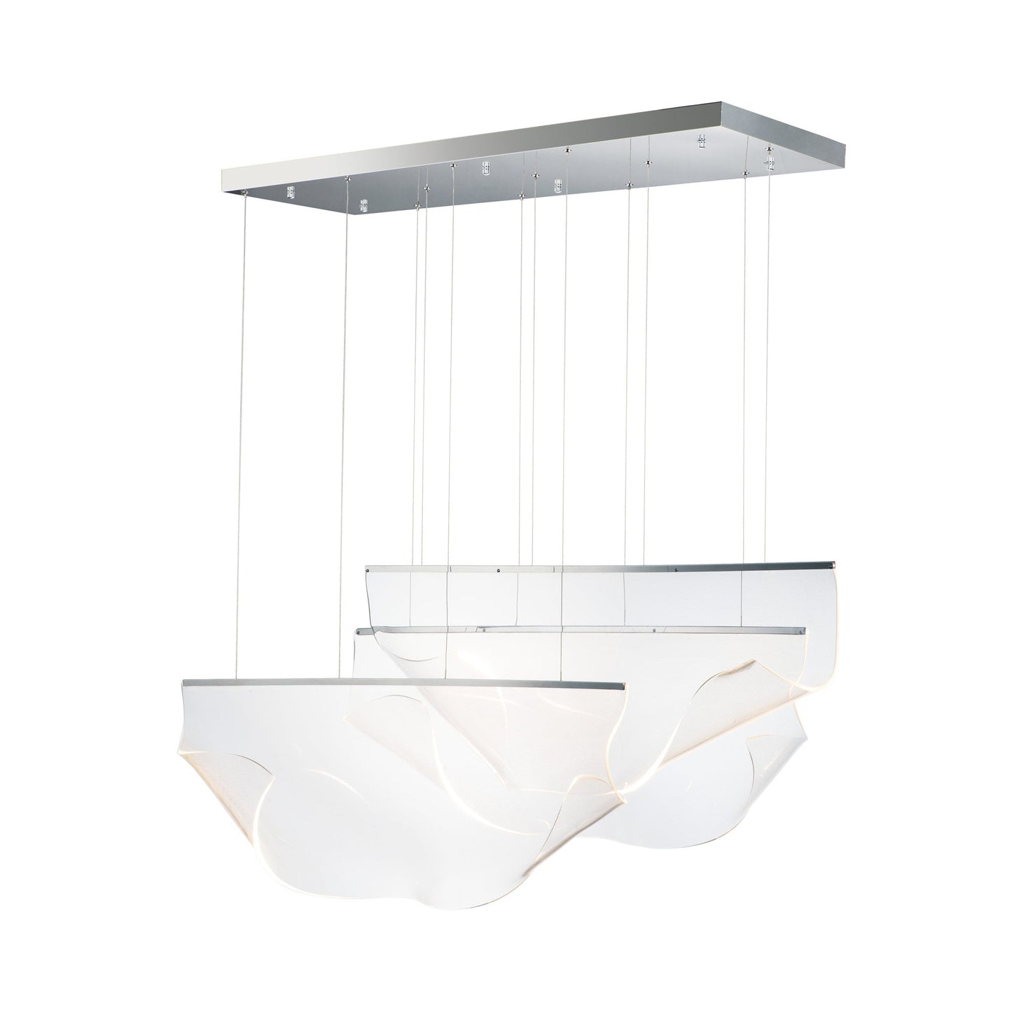 Rinkle LED Linear Pendant Light in Polished Chrome (3-Light).