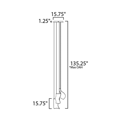 Rinkle LED Pendant Light - line drawing.