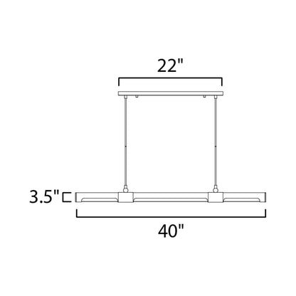 Rollo LED Multi-Light Pendant Light - line drawing.