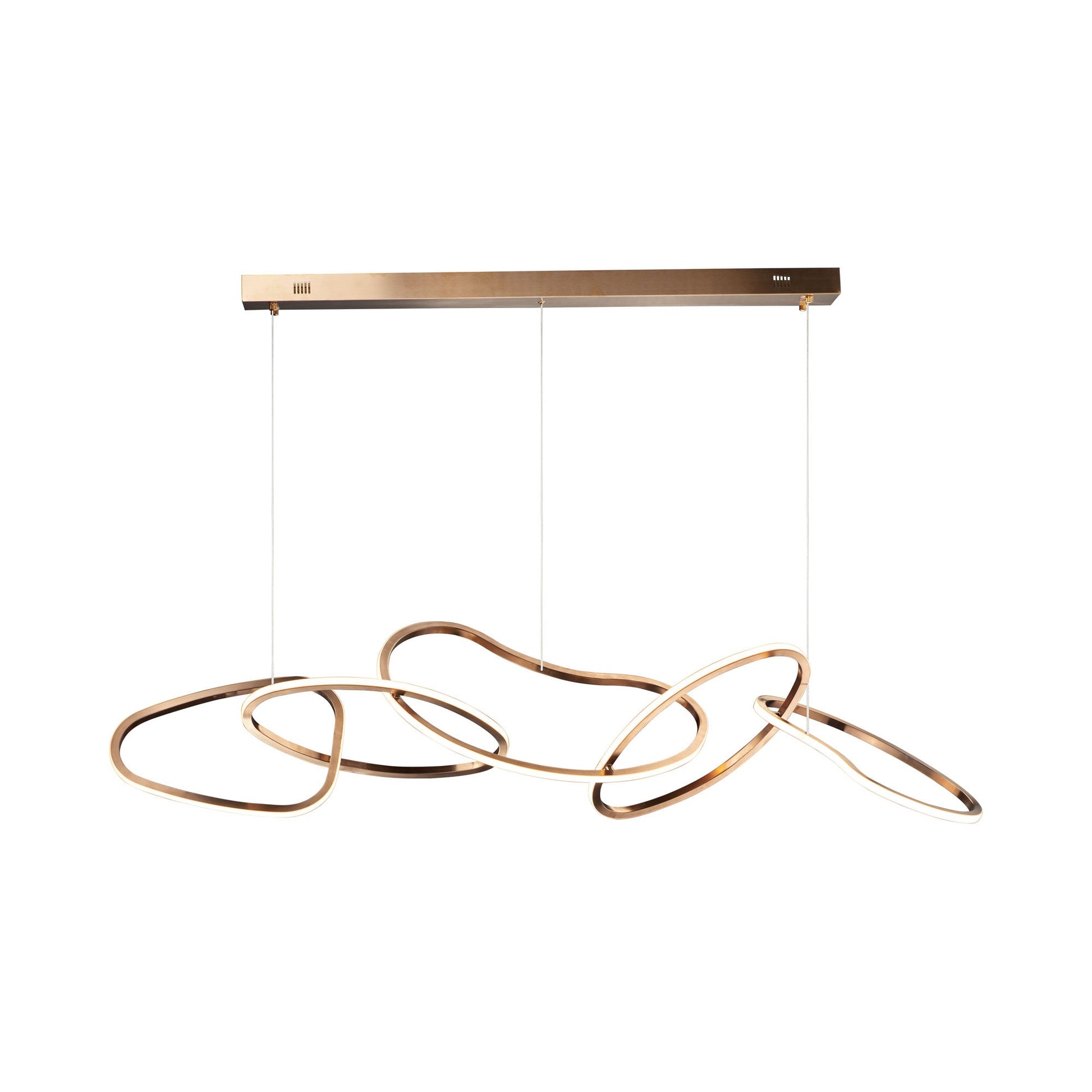 Unity LED Linear Pendant Light in Brushed Champagne.