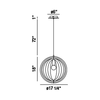 Abruzzo Pendant Light - line drawing.