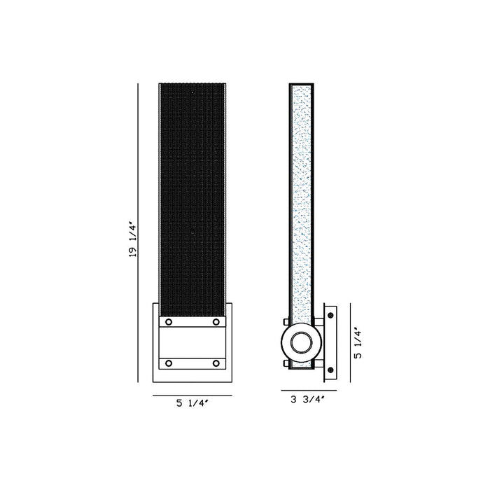 Admiral 1-Light Outdoor LED Wall Light - line drawing.