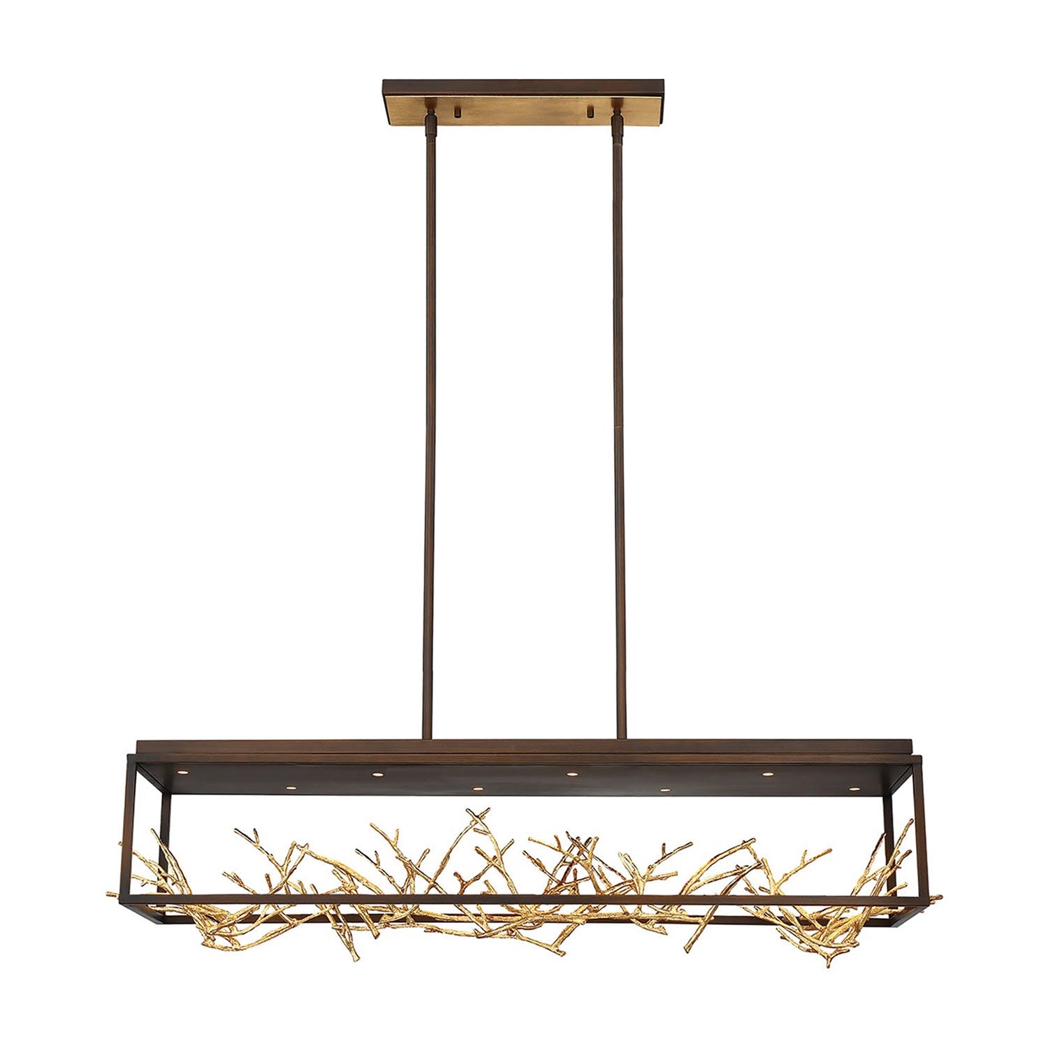 Aerie LED Linear Pendant Light in Bronze/Gold.