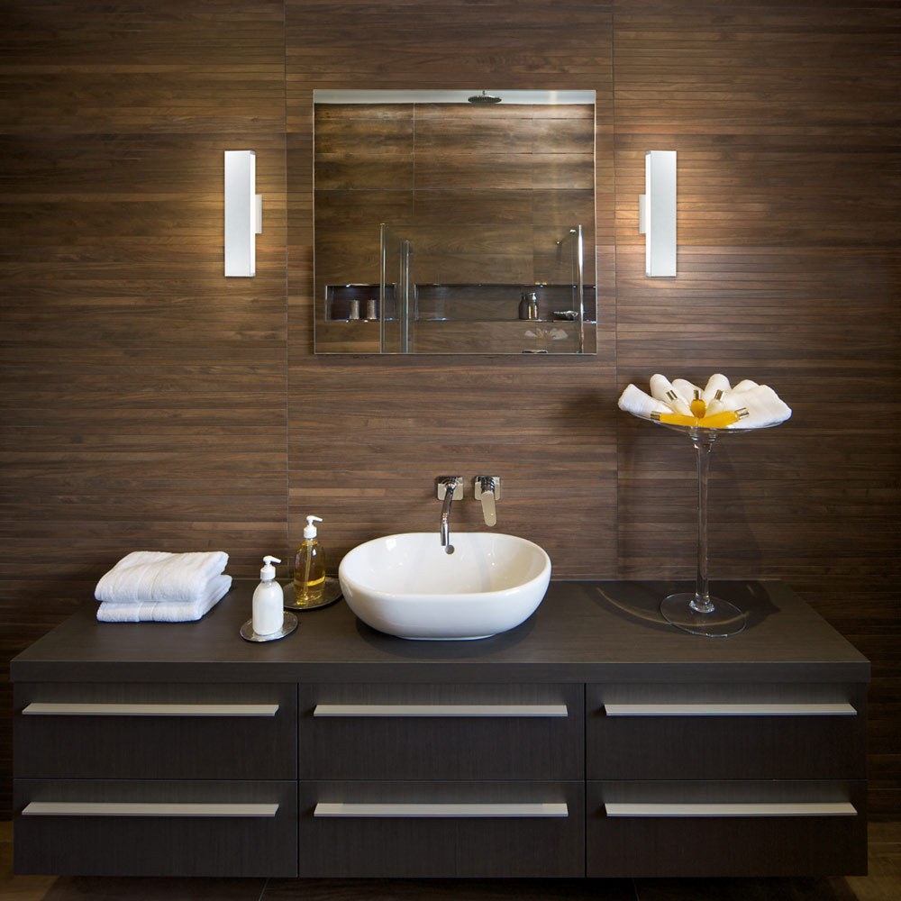 Anello LED Vanity Wall Light in bathroom.