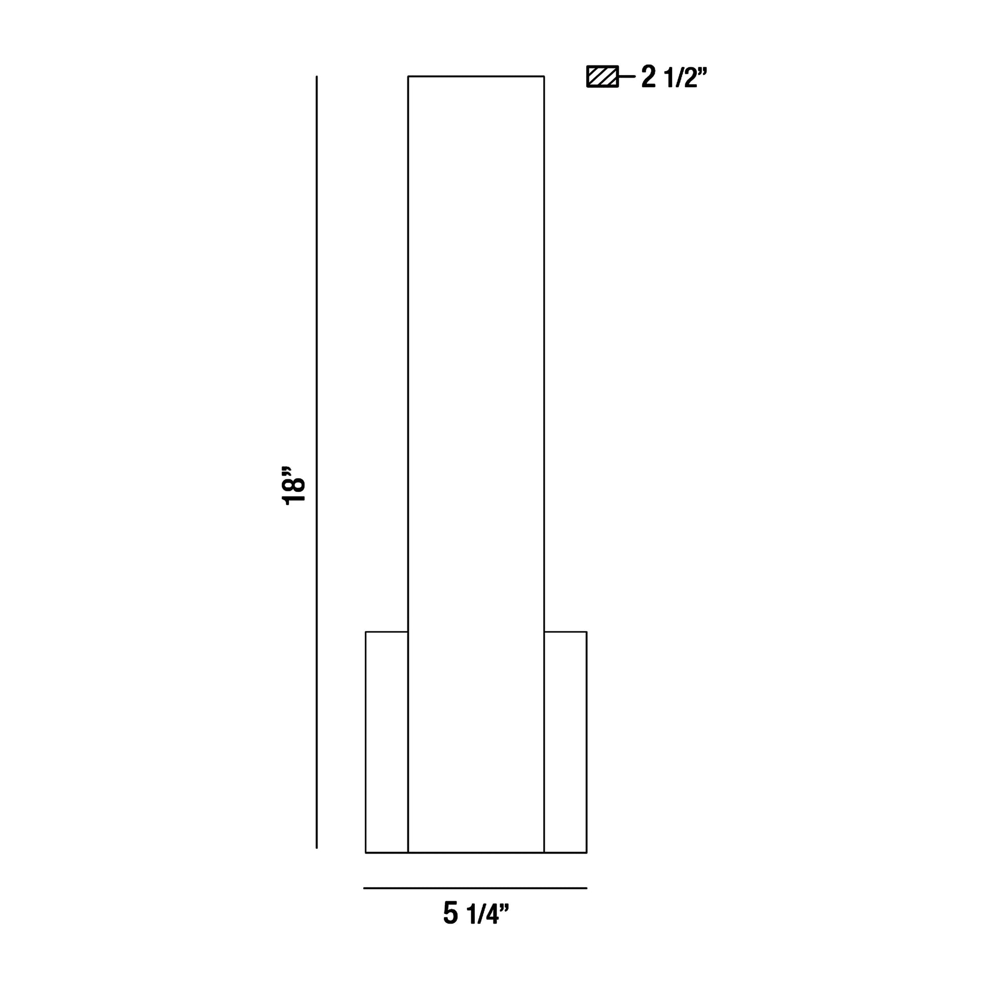 Annette LED Wall Light - line drawing.