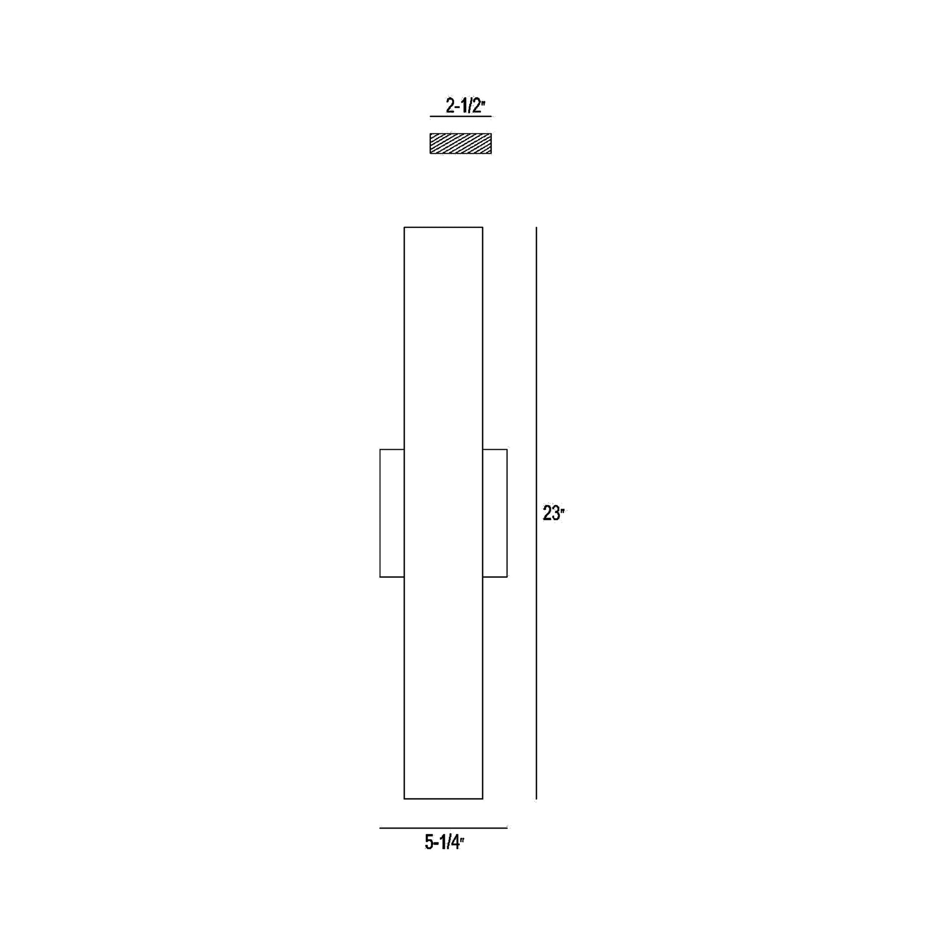 Annette Outdoor LED Wall Light - line drawing.