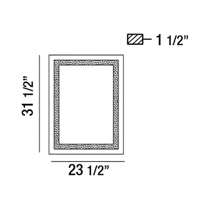 Aspen LED Rectangular Mirror - line drawing.